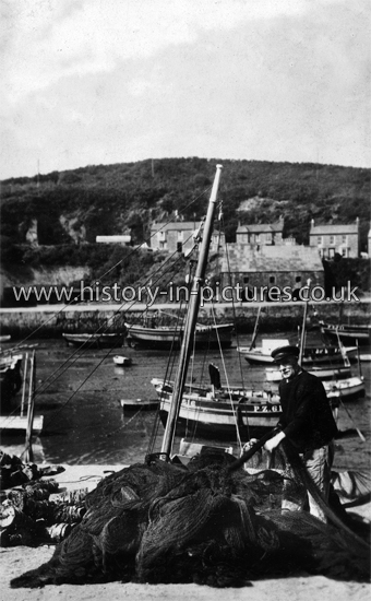 Loading the nets, Porthleven, Cornwall. c.1930's